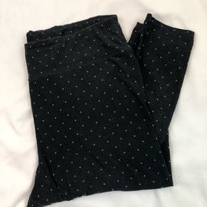 Black LuLaRoe Leggings with White Dots